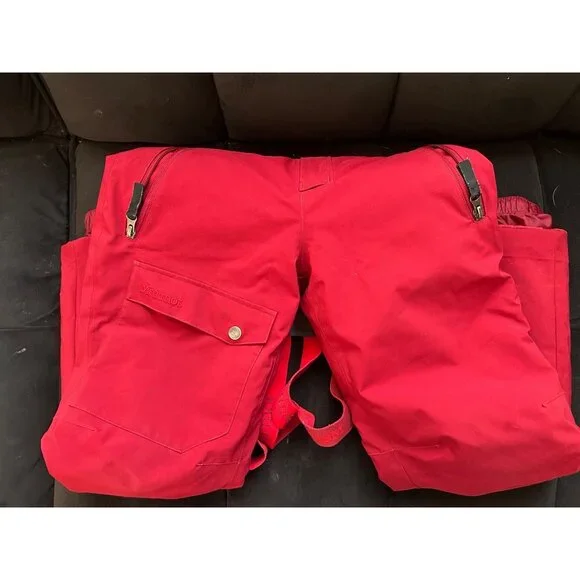 Marmot Red Snow Ski Insulated Waterproof Bib Overalls M Winter Sports Pants - Picture 11 of 11